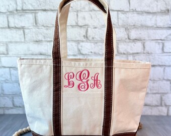 Embroidered Canvas Tote Bag: Personalized Monogrammed Medium Tote