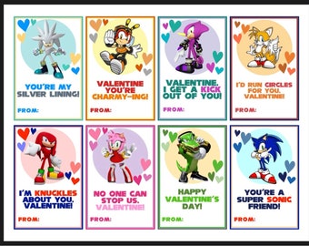 Sonic valentines Day cards