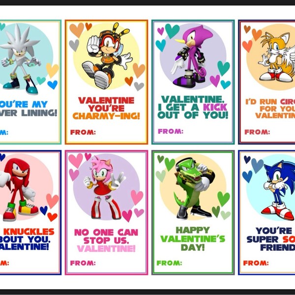 Sonic the Hedgehog Valentines Cards - Etsy