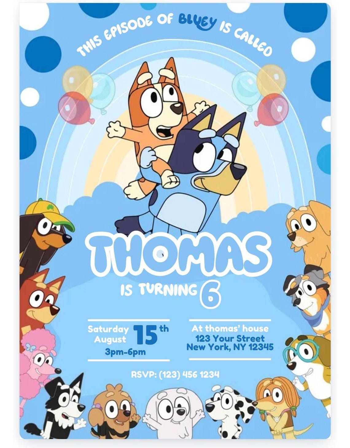 Bluey Birthday Invitation Etsy Bluey Birthday Invitation Etsy