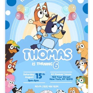 Bluey birthday invitation- digital template- instant download