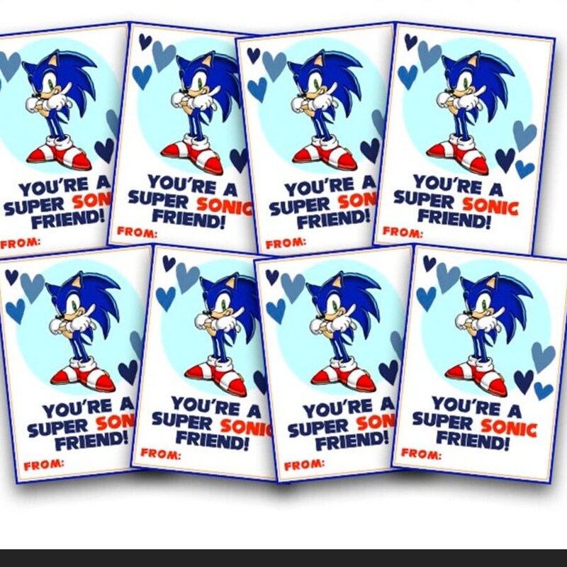 Sonic Valentine Cards - Etsy
