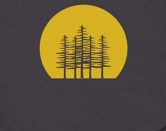 Spiritual Shirt Pine Tree Moon Graphic Tee | Dark Academia Nature Gift | Metaphysical Celestial Gift | Garment Dyed Unisex