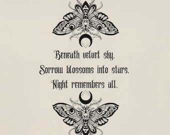 Gothic Haiku Print Hoodie | Dark Academia Streetwear