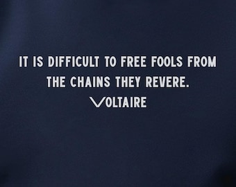 Sudadera con capucha irónica con cita de Voltaire "Difficult Fools"