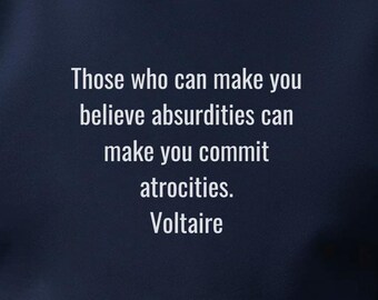 Voltaire Quote Unisex Hoodie, Historic Rebel Fashion