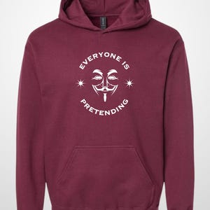 Anti Establishment Hoodie Guy Fawkes Mask | Funny Political Dark Humor Gift | Rebellion Graphic Hoodie | Truth Seeker Unisex image 2
