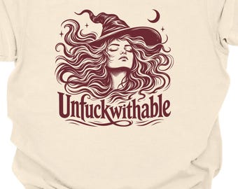 Unfuckwithable Witch Illustration T-Shirt | Witchy Moon Graphic Tee