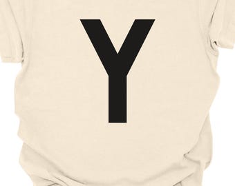 Giant Y Graphic T-shirt | Letter Y Tee, Alphabet Initial Shirt
