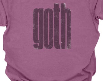Goth Text Graphic T-shirt | Retro Vertical Lettering