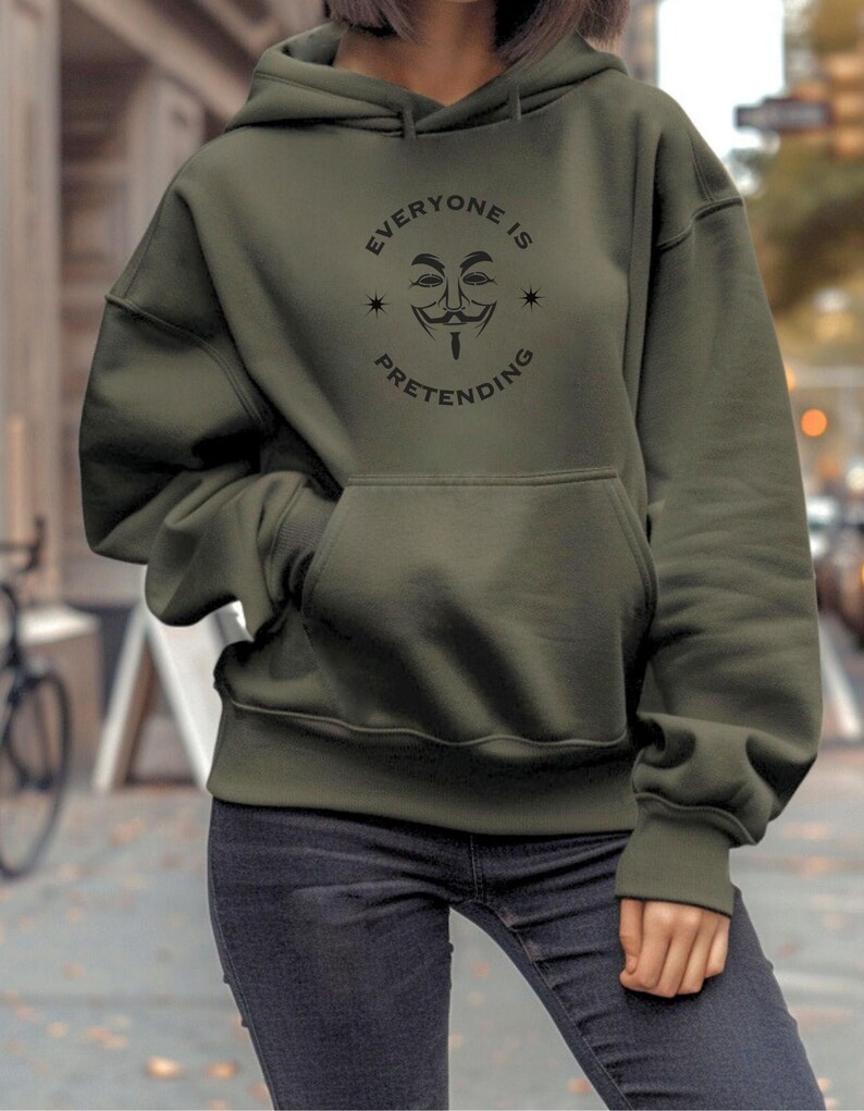 Anti Establishment Hoodie Guy Fawkes Mask | Funny Political Dark Humor Gift | Rebellion Graphic Hoodie | Truth Seeker Unisex image 5