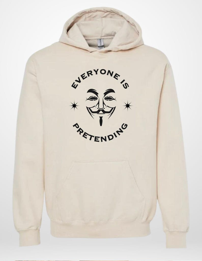 Anti Establishment Hoodie Guy Fawkes Mask | Funny Political Dark Humor Gift | Rebellion Graphic Hoodie | Truth Seeker Unisex image 1