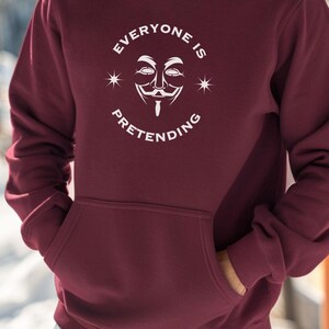 Anti Establishment Hoodie Guy Fawkes Mask | Funny Political Dark Humor Gift | Rebellion Graphic Hoodie | Truth Seeker Unisex image 4