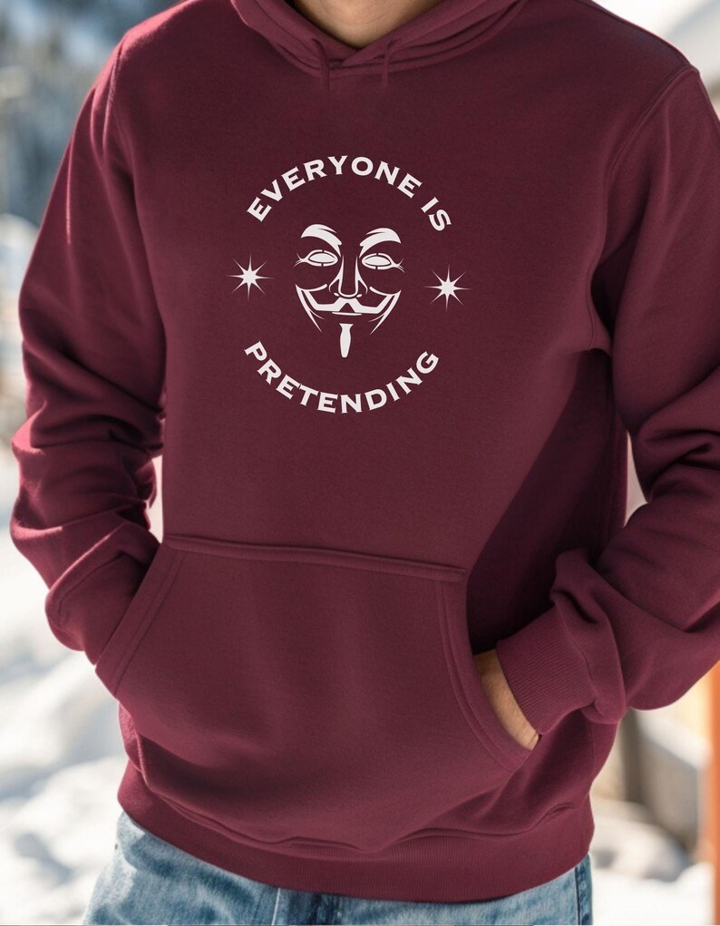 Anti Establishment Hoodie Guy Fawkes Mask | Funny Political Dark Humor Gift | Rebellion Graphic Hoodie | Truth Seeker Unisex image 4