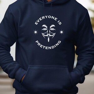 Anti Establishment Hoodie Guy Fawkes Mask | Funny Political Dark Humor Gift | Rebellion Graphic Hoodie | Truth Seeker Unisex image 3