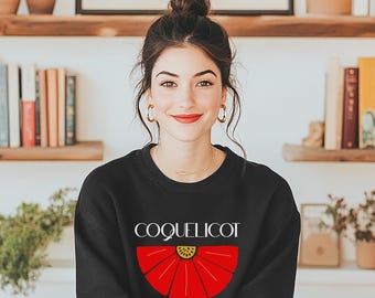 Coquelicot Poppy Half Graphic Sweatshirt | French Floral Illustration