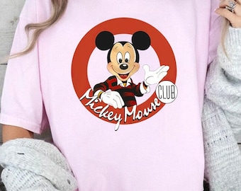 Camiseta vintage Mickey Mouse Club Comfort Colors, camiseta retrô Disney Mickey e amigos Magic Kingdom Disneyland Vacation, camiseta de presente de aniversário