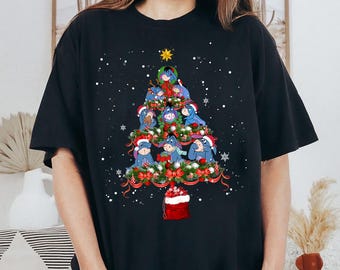 Funny Dinsey Eeyore Christmas Tree Comfort Colors T-Shirt, Winnie The Pooh Eeyore Shirt, Merry Christmas Shirt, Disneyland Trip Tee