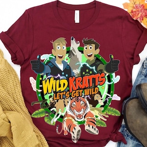 Wild Kratts Let&#39;s Get Wild Chris and Martin Comfort Colors T-Shirt, Birthday Boy Shirt, Wild Kratts Party Tee, Disneyland Trip Matching Tee