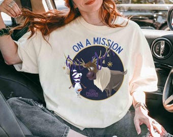 Disney Frozen Movie Olaf Sven On A Mission Comfort Colors T-shirt, Olaf's Frozen Adventure, Magic Kingdom Disneyland Urodzinowy prezent T-shirt