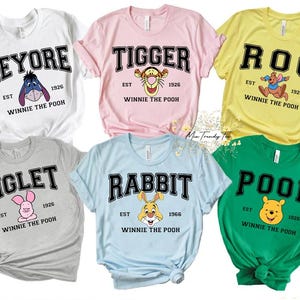 Disney Winnie The Pooh Character Comfort Colors T-Shirt, Eeyore Piglet Tigger Tee, Animal Kingdom Disneyland Family Shirt, Birthday Gift Tee