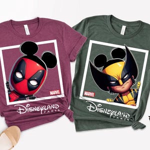 Funny MCU Deadpool & Wolverine Mickey Ears Hat Comfort Colors T-Shirt, Marvel Fans Shirt, Disneyland Family Vacation Tee, Birthday Gift Tee