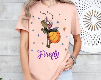 Camiseta Disney La Princesa y el Sapo Ray la Luciérnaga Colores Cómodos, Camiseta de Vacaciones Familiares en Disneyland Magic Kingdom, Camiseta de Regalo de Cumpleaños