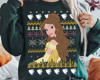 Comfort Colors Disney Princess Belle Ugly Sweatshirt, Beauty And The Beast Tee, Magic Kingdom Disneyland Trip Shirt, Birthday Gift Tee