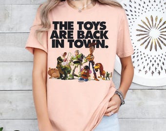 Disney Pixar Toy Story The Toys Are Back In Town Comfort Colors T-Shirt, Buzz Lightyear Woody Bo Peep, Magic Kingdom Disneyland Matching Tee