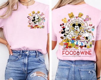 Comfort Colors Two Sided Mickey and Friends Chef Disney California Adventure Food & Wine Festival 2025 Matching Shirt