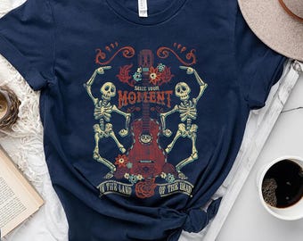 Coco Seize Your Moment Skeletons Guitar Comfort Colors Shirt, Spooky Disney Coco Halloween T-shirt, Disneyland Halloween Party Shirt