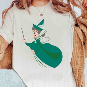 Disney Sleeping Beauty Fairy Godmother Green Fairy Fauna Comfort Colors Shirt, Three Good Fairies, Magic Kingdom Disneyland Vacation Shirt