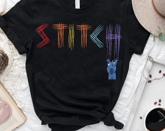 Disney Lilo And Stitch Movie 2025 Comfort Colors T-Shirt, Stitch Scratch Rainbow Tee, Magic Kingdom Disneyland Family Matching Shirt