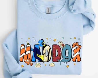 Personalized Custom Name Finding Nemo Finding Dory Comfort Colors T-Shirt, Magic Kingdom Disneyland Family Vacation Shirt, Birthday Gift Tee