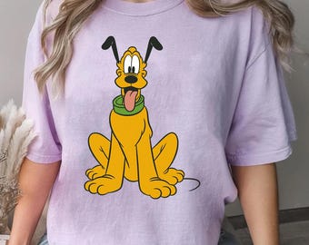 Disney Pluto Cute Dog Portrait Comfort Colors T-shirt, Koszulka Mickey Mouse And Friends, Magic Kingdom Disneyland Family Vacation Shirt