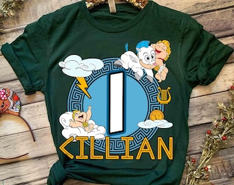 Custom Name and Age Disney Baby Hercules Comfort Colors T-Shirt, Personalized Hercules Greek Mythology Baby Kids Birthday Shirt
