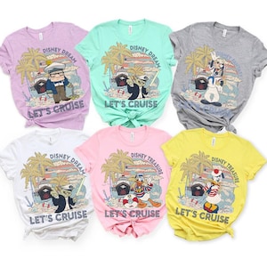 Disney Cruise Line Mickey & Friends Let&#39;s Cruise Passende Komfort Farben T-Shirt, Disney Wunsch Fantasie Magie Wunder Schatz Traum Shirt