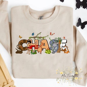 Custom Name Jungle Book T-shirt, Personalized Disney Mowgli Baloo Louie Kaa Matching Tee, Kids Disneyland Vacation Holiday Family Gift Tee
