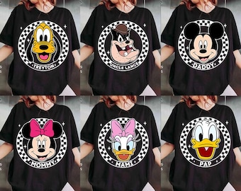 Personalized Mickey & Friends Family Matching Comfort Colors T-Shirt, WDW Epcot Theme Park Tee, Magic Kingdom Disneyland Family Vacation Tee