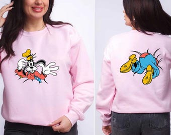 Doppelseitiges Goofy Comfort Farben Shirt, Mickey und Freunde Magic Kingdom Disneyland Familienurlaub, Geburtstagsgeschenk Erwachsenes Kind Kleinkind Tee