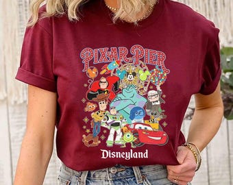 Disney Pixar Characters Pixar Pier Comfort Colors Shirt, Disney California Adventure Park Tee, WDW Disneyland Resort, Disney Pixar Pier Tee