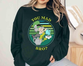 Camiseta retro Disney Mad Hatter You Mad Bro Comfort Colors, camiseta Alicia en el país de las maravillas, camiseta de viaje a Disneyland Magic Kingdom, camiseta de regalo de cumpleaños
