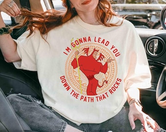 Camiseta con los colores más cómodos de El emperador y sus locuras, Kronk Devil te llevará por el camino que sacude, camiseta de villanos de Disney, camiseta con citas divertidas