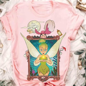 Retro 90s Disney Peter Pan Tinker Bell Captain Hook Comfort Colors Shirt, Magic Kingdom Disneyland Family Vacation Shirt, Birthday Gift Tee