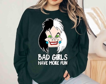 Disney Bösewichte 101 Dalmatiner Cruella Bad Mädchen haben mehr Spaß Komfort Farben T-Shirt, Magic Kingdom Disneyland Shirt, Geburtstagsgeschenk Tee