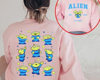 Chemise couleur confort extraterrestre Toy Story recto-verso, vacances en famille Disneyland, cadeau d'anniversaire t-shirt adulte enfant tout-petit