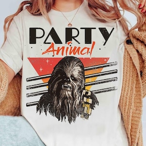 Vintage 90s Star Wars Chewbacca Neon Party Animal Comfort Colors T-Shirt, Star Wars Fans Gift Tee, Galaxy's Edge Disneyland Matching Tee