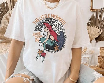 Disney Prinzessin Ariel Comfort Farben T-Shirt, Die kleine Meerjungfrau unter dem Meer Shirt, Magic Kingdom Disneyland Familienurlaub Shirt