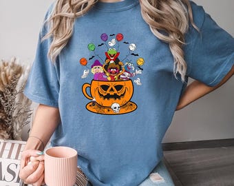 Comfort Colors The Muppets Halloween Shirt, Mickey's Not So Scary Party, Kermit Miss Piggy Gonzo, The Muppets Mickey Balloon Shirts