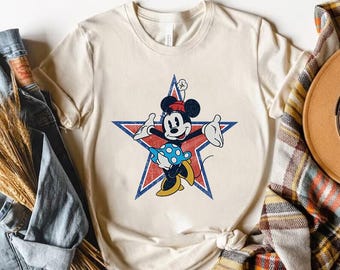 Comfort Colors Vintage Mickey And Friends Minnie Mouse Star T-Shirt, Magic Kingdom Disneyland Family Vacation Shirt, Birthday Gift Tee